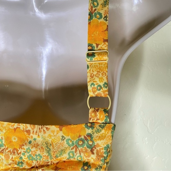 Urban Outfitters UO Yellow and Green Floral Mini Halter Dress Nwot Size Small S - Picture 7 of 16